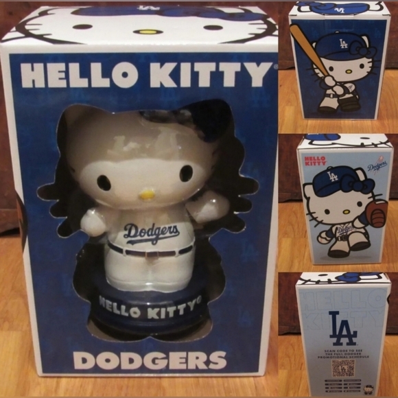 Hello Kitty Los Angeles Dodgers  Light Up Bobblehead/Beanie Bundle - Picture 8 of 9